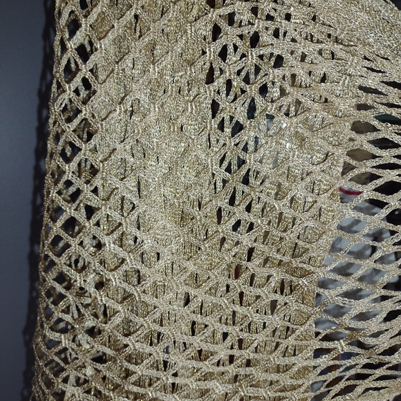 Vintage Metallic Gold Scarf - Picture 2 of 9